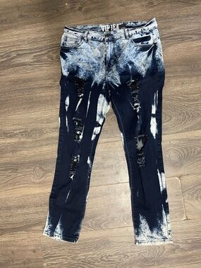 VIP bleach wash stone Jean pant bottom skater 90s y2k juniors 15 unique
